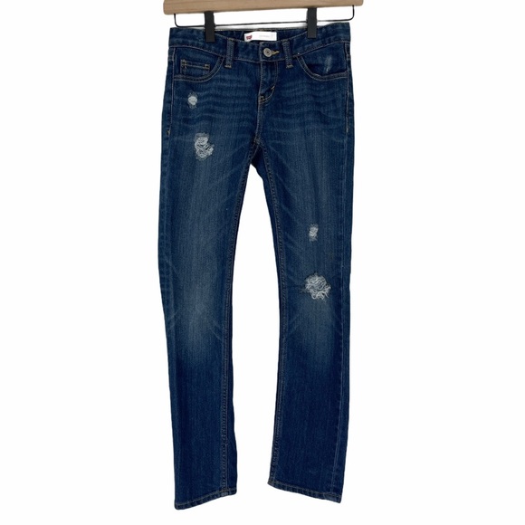 Levi’s Girls Jeans Boyfriend 8 Regular Distressed - Picture 1 of 8